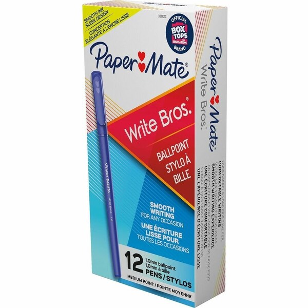 Sanford Paper Mate Write Bros Ballpoint Stick Pen, Medium, Blue Ink, Dozen 3311131C - main