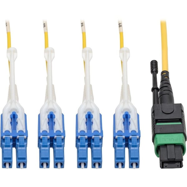 Eaton Tripp Lite Series MTP/MPO APC to 4xLC UPC Singlemode Breakout Patch Cable, 40/100 GbE, N390-03M-8LC-AP - main