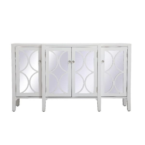 Convenience Concepts 72 in. Mirrored Credenza in White HI2957968 - main