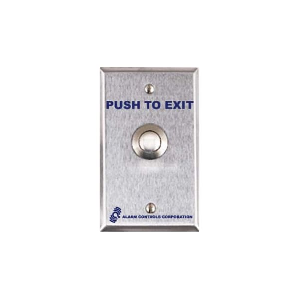 Alarm Controls TS12 Anti-Vandal Single Gang Push to Exit Button Nickle Plated TS12 - main