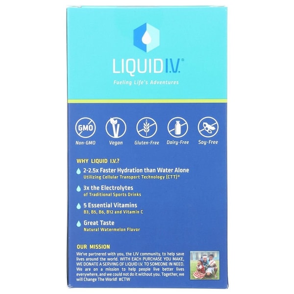 Liquid I.V. Hydration Multiplier Watermelon Electrolyte Drink Mix, 6 count LVM6012 - main
