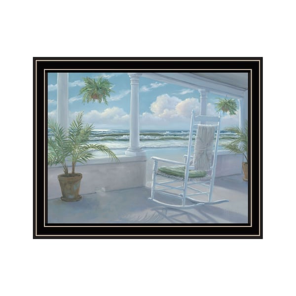 Homeroots Coastal Porch Black Framed Print Wall Art 529934 - main