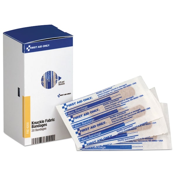 First Aid Only Refill for SmartCompliance Cabinet, Knuckle Fabric Bandages, PK20 FAE-6200 - main