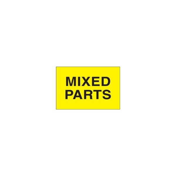 Bubblefast 2 x 3'' - ''Mixed Parts'' Fluorescent Yellow Labels BFDL1623 - main