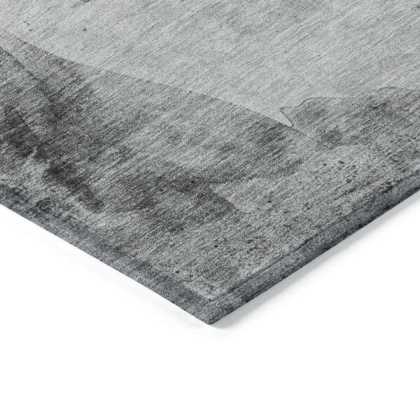 Homeroots 10' X 14' Gray And Silver Horse Washable Indoor Outdoor Area Rug 618678 - main