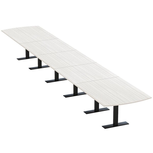 Skutchi Designs 22ft Conference Table W/ Power Unit | 22 Person Modular Arc Rectangle Meeting Table | Harmony Series HAR-AREC-48X264-T.BK-WA7976-NA - main