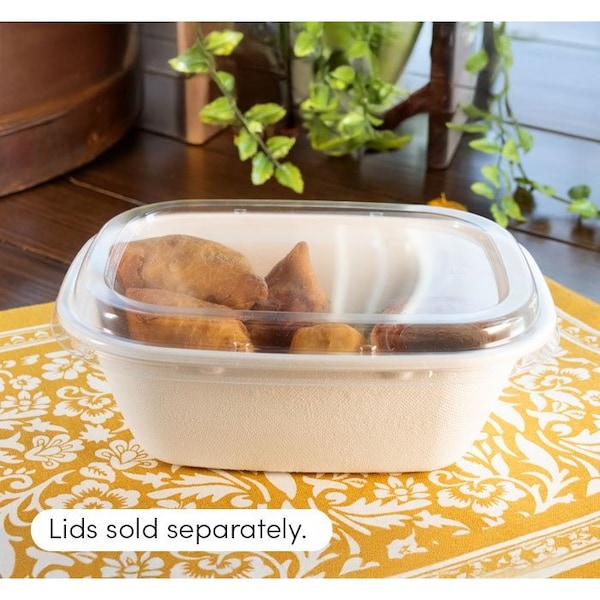 Kitch 24/7 Disposables White Rectangle Molded Fiber Bowl, 48 Ounce, 200PK KC-48RB-NPAW - main