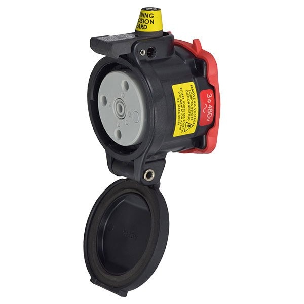 Meltric DS30 HAZ RECEPTACLE POLY BLACK SIZE 3 TYPE 4X 3P+G 30 A 480 VAC 60 Hz NO AUX 35-34043-HAZ - main