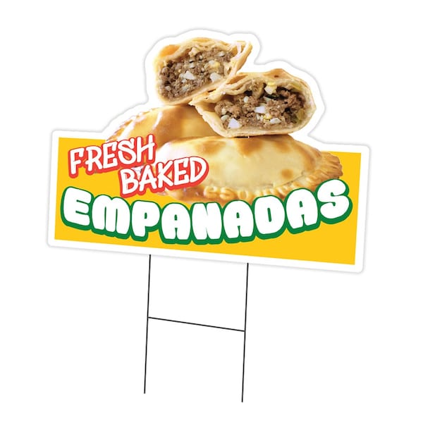 Signmission Fresh Baked Empanadas Die Cut Yard & Stake plastic window, 1824-Fresh Baked Empanadas C-DC-1824-DS-Fresh Baked Empanadas19 - main