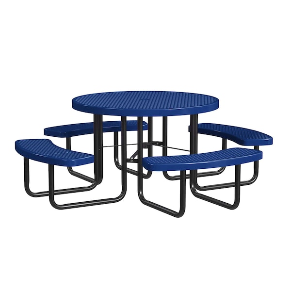 Leisure Craft Round Portable Picnic Table, Navy, 46 in T46ROP-NAVY - main