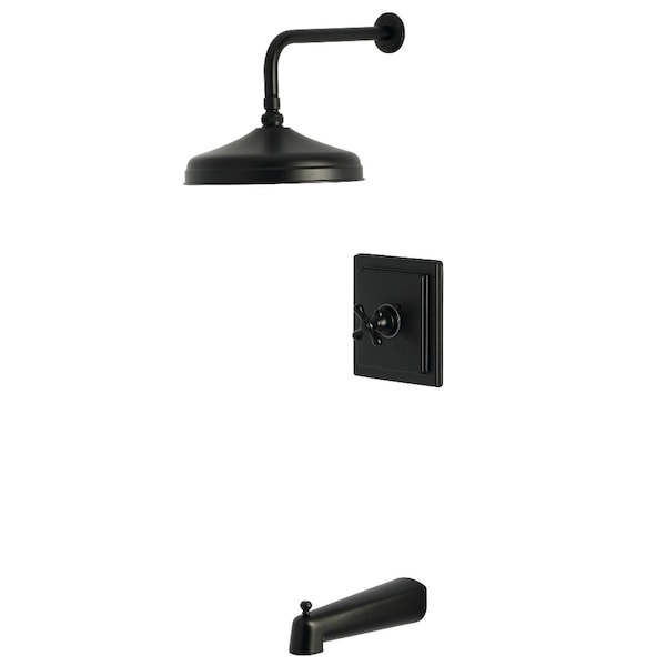 Kingston Brass Single-Handle Pressure Balanced Tub and Shower Faucet, Matte Black KB6140AX - main