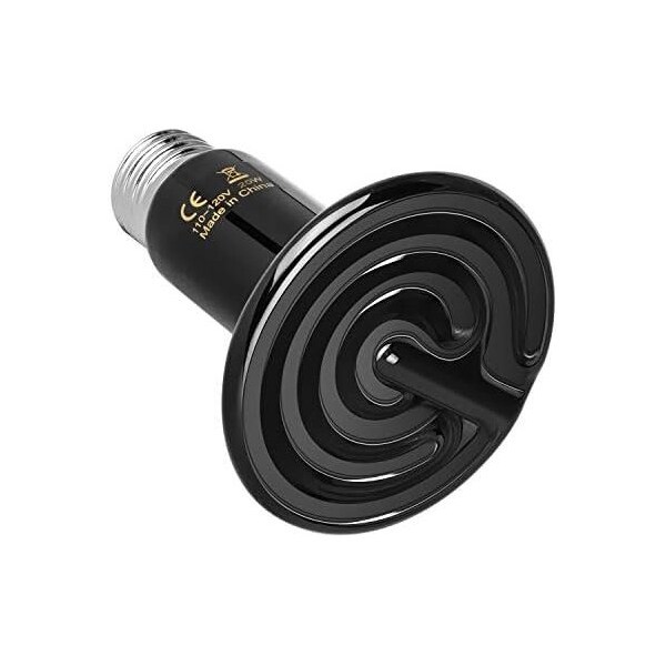 Simple Deluxe 25W Ceramic Heat Emitter Reptile Heat Lamp Bulb No Light Emitting Brooder Coop Heater, Black PTBULBINVISIBLE25 - main