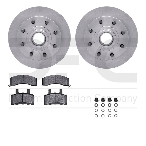 Dynamic Friction Co DFC Brake Rotor- Heavy Duty Brake Pad includes Hardware 6412-48040 - main