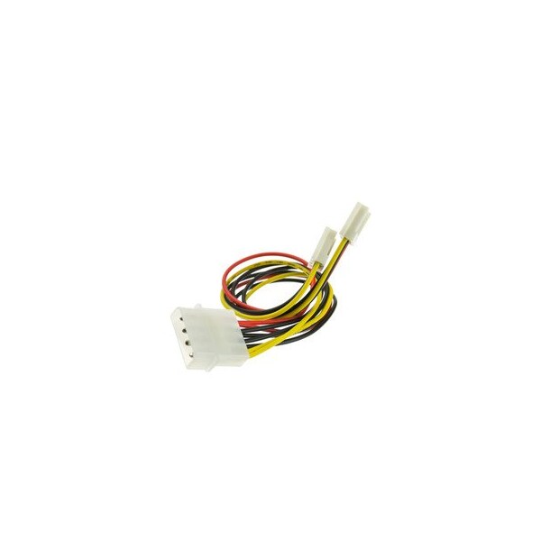 Cable Wholesale 4 Pin Molex to Floppy Power Y Cable, 5.25 inch Male to Dual 3.5 inch Female, 8 inch 11W3-02210 - main