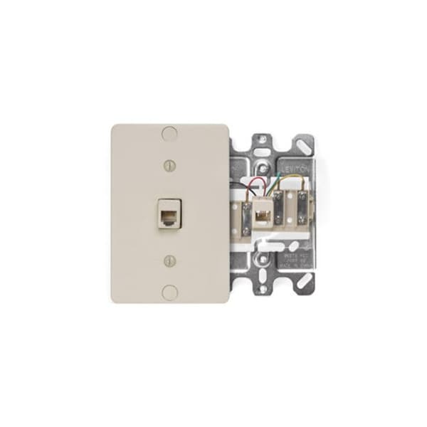 Leviton Telephone Wall Jack, Ivory 40257-I - main