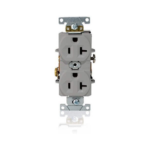 Leviton Dup Rec 20A 125V Self-Gr Gry L5362-GY - main