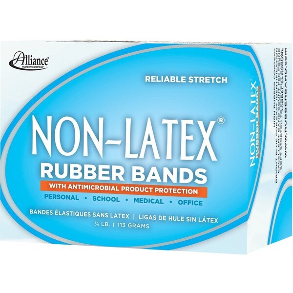 Non-Latex Alliance Rubber 42199 Rubber Bands with Antimicrobial Protection Size 19, Cyan ALL42199 - main