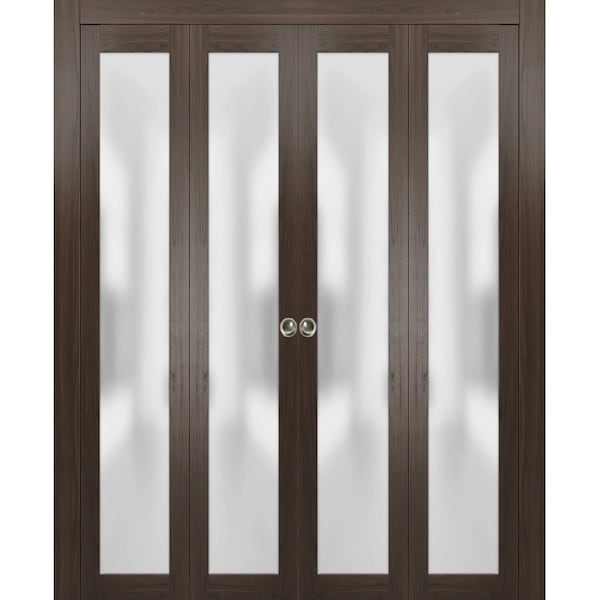 Sartodoors Sliding Closet Double Bi-fold Doors Planum 2102 Solid Core Modern Interior PLANUM2102DBF-CA-72 x 96 (4* 18x96) - main