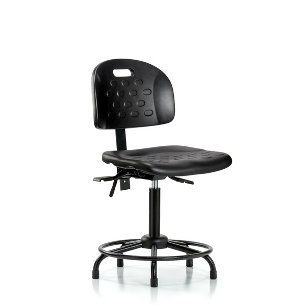 Blue Ridge Ergonomics Newport Med Bench Chair, RT, Tilt Glides, No Arms, 22" to 30" Height, Black; Blue BR-HPMBCH-RT-T1-A0-RG - main