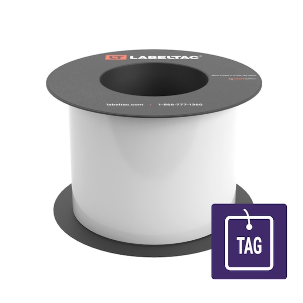 Labeltac Tear-Resistant Tag Stock 4in x 100ft LT9, White LT402TAG-C - main