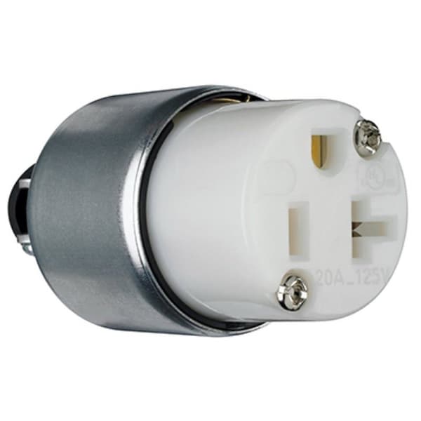 Legrand Straight Blade Connector, 5-20R, 20 A, 125V AC, 2 Pole, 3 Wire, White PS520CACC20 - main