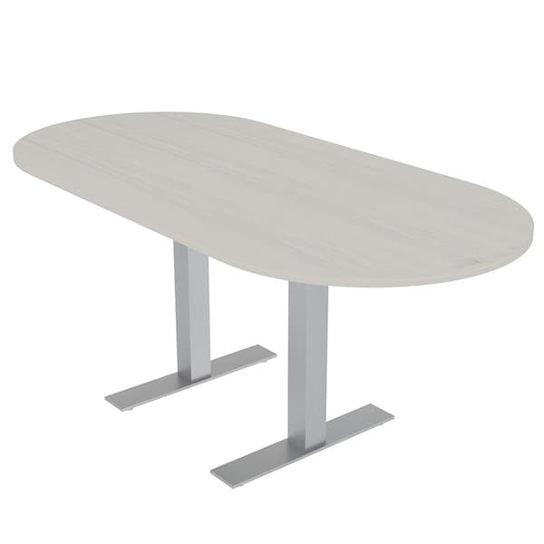 Skutchi Designs 6ft Conference Table With Power Unit | 6 Person Modular Racetrack Meeting Table | Harmony Series HAR-RAC-36X72-T-K458-NA - main