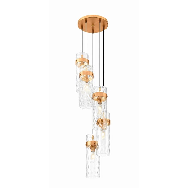 Z-Lite Fontaine 5 Light Chandelier, Rubbed Brass, 14.5 In W x 15 In H 7002P5-5R-RB - main