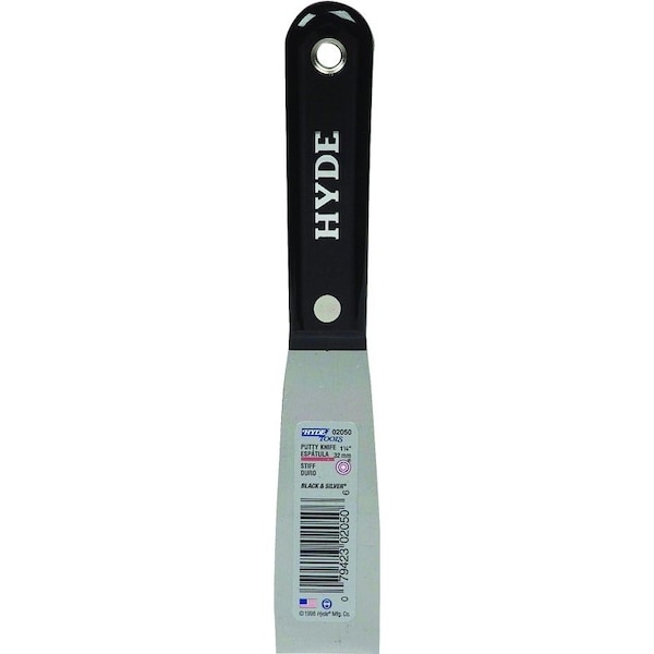 Hyde Black Silver 0 Putty Knife, 114 in W Blade, HCS Blade, Nylon Handle 2050 - main