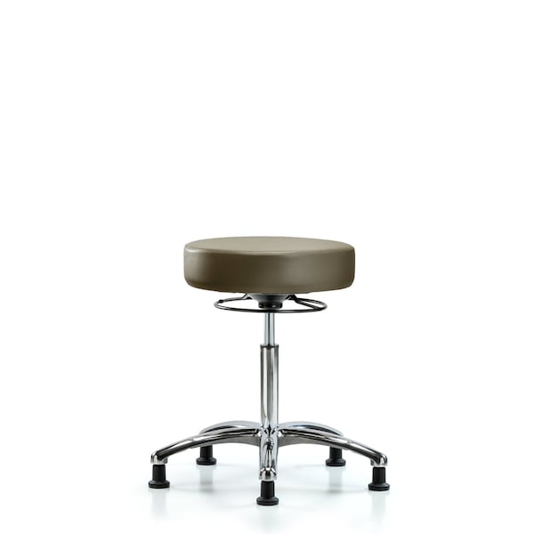 Blue Ridge Ergonomics Vinyl Stool, Chrome, Med Bench, Glides, Royal BR-VMBSO-CR-NF-RG-8809 - main