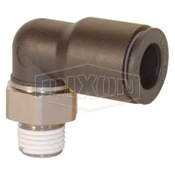 Dixon Push-In Elbow, M5 x 6 mm Nominal, Tube, 290 psi Pressure, Brass/Nylon, Domestic 31990619 - main