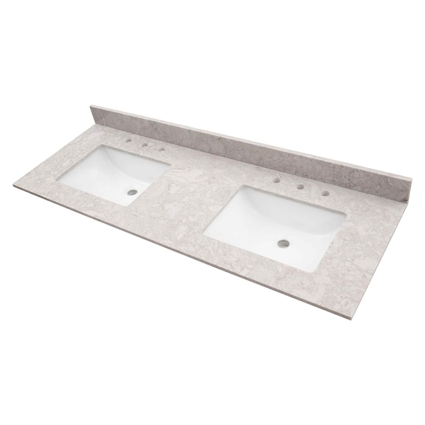 Msi Drifting Fog 61in x 22in Double Bathroom Vanity Top With Sink ZOR-DBVANS-6122-0008 - main