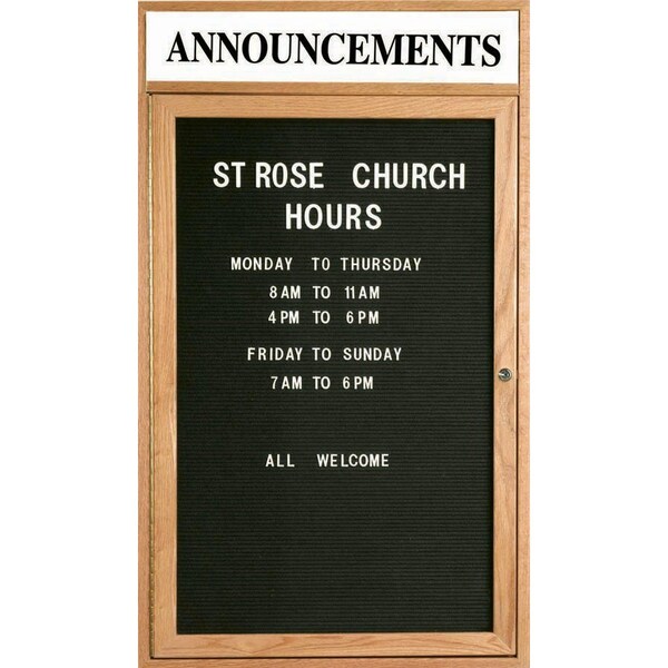 Aarco Board, BlackFelt, RedOakFrame, High ODC3624H - main