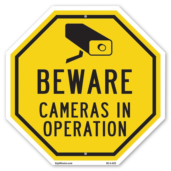 Signmission Beware Cameras in Operation, 10 Inch X 10 Inch, Aluminum Metal Signs OC-A-10-23 - main