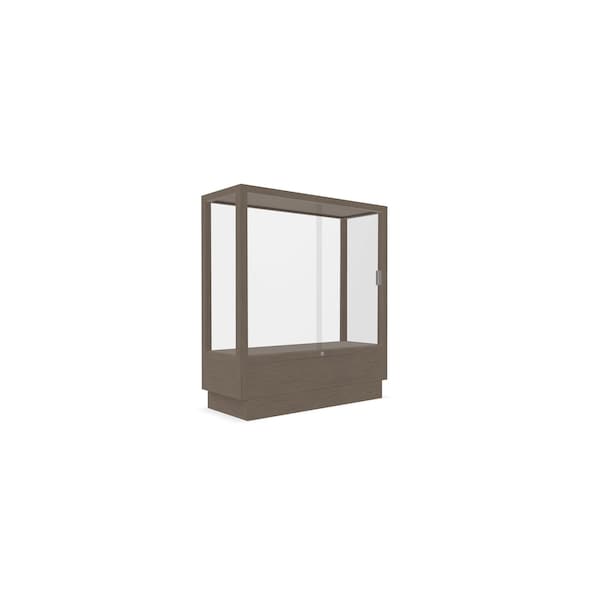 Ghent Heritage Wood Display Case, Driftwood Hardwood, White Back, 40''H x 36''W x 14''D 8949M-WB-D - main