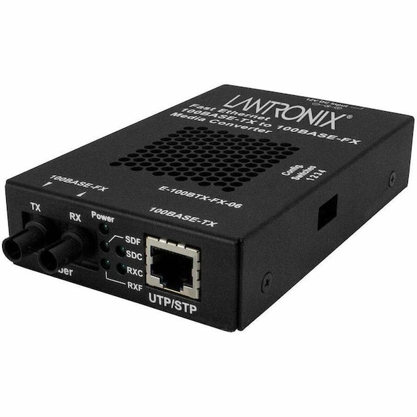 Transition Networks MEDIA CONVERTER - 100BASE-TX RJ-45 TO 100BASE-FX, MM ST, W/ -NA POWER SUPPLY E-100BTX-FX-06-NA - main