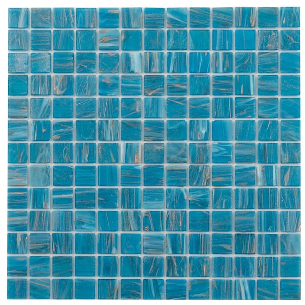 Apollo Tile Celestial 12 in. x 12 in. Glossy Blue Glass Mosaic Wall and Floor Tile 20 sq. ft./case, 20PK APLST88BL534A - main
