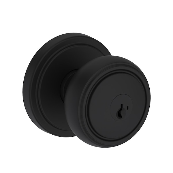 Baldwin Residential Door Knobs Keyed Entry Reversible Satin Black ENBRESRR190SMC - main