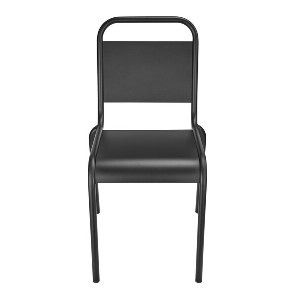 Homeroots Set of Two Black Aluminum Dining Side Chairs 653938 - main