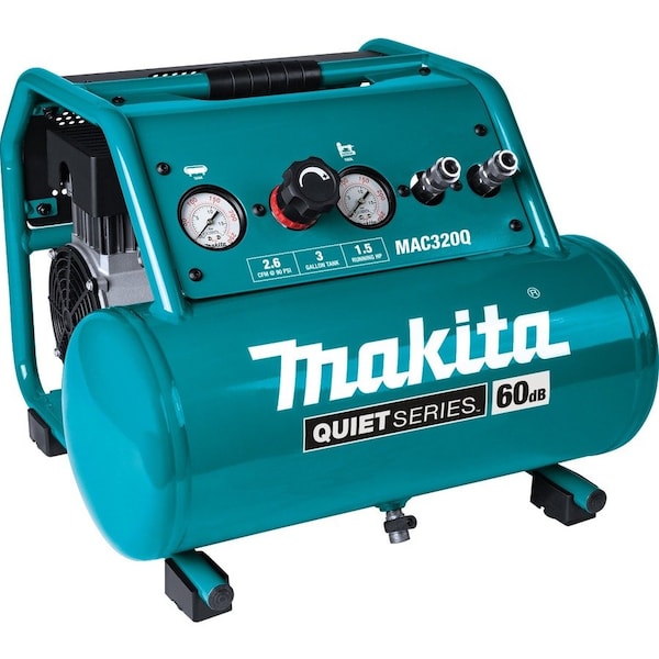 Makita Quiet Series Electric Air Compressor, 1-1/2 HP, 3.0Gal, Oil-Free MAC320Q - main