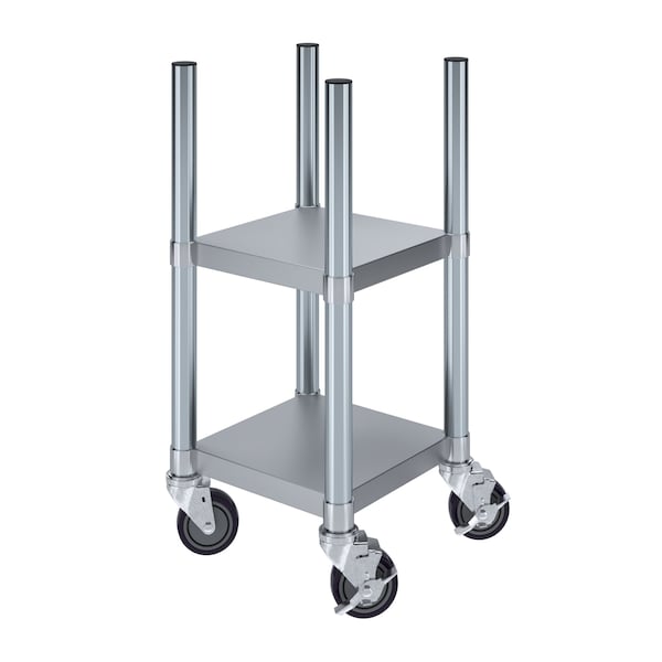 Amgood 14 in. x 14 in. Stainless Steel Rice Warmer Stand with Wheels AMG RW-1414-Z - main