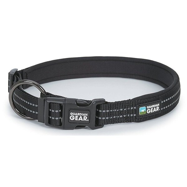 Guardian Gear Dog Collar, O-Ring Link, 16 to 30 in L Collar, Nylon, Jet Black ZA0006 16 30 - main