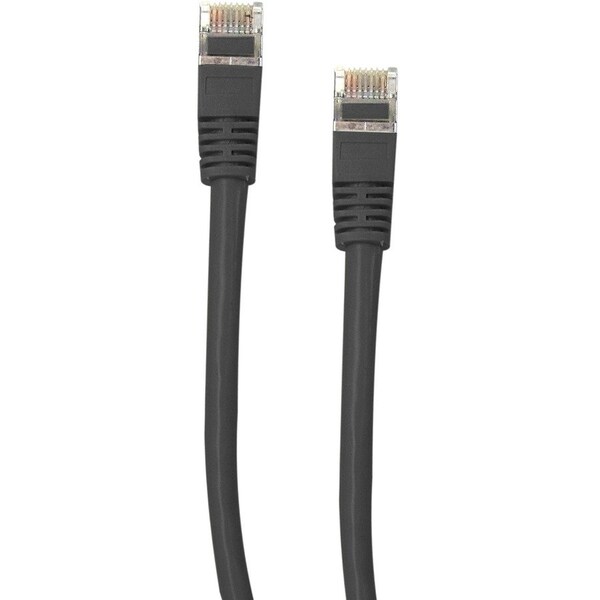 Cable Wholesale Shielded Cat5e Black Copper Ethernet Cable, F/UTP, Snagless/Molded Boot, POE Compliant, 7 foot 10X6-52207 - main