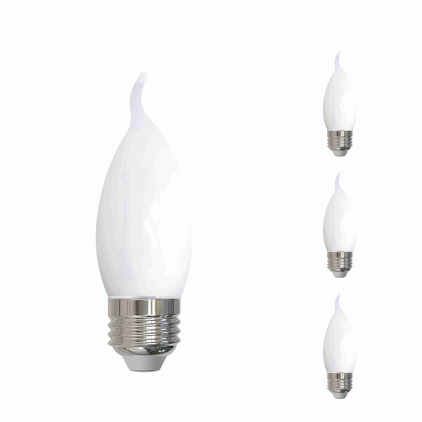 Bulbrite LED Filament, 5 Watt Dimmable CA10 Light Bulb, Milky Glass Finish, E26 Base, 2700K 500 Lumens, 4PK 862083 - main