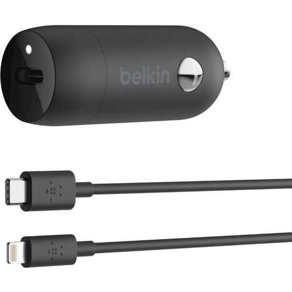 Belkin Belkin Boost Up Charge 20-Watt USB-C PD Car Charger with Lightning to USB-C Cable - Black CCA003BT04BK - main