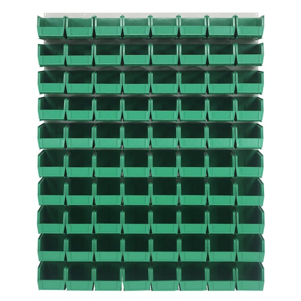 Quantum Storage Systems 48X61 HC LOUVERED PANEL W/80 BINS GREEN QLP-4861HC-230-80GN - main