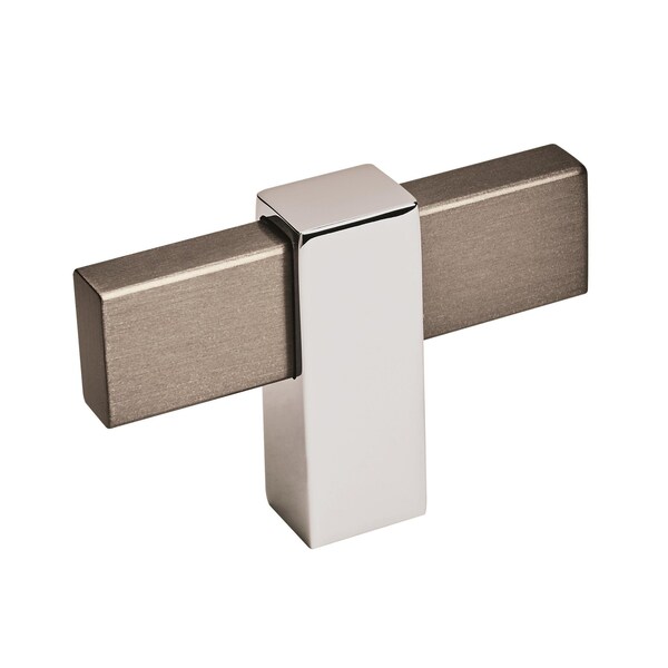 Amerock Mulino 2-3/8 in 60 mm Length Black Brushed Nickel/Polished Chrome Cabinet Knob BP36720BBN26 - main