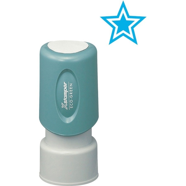 Xstamper PreInked Star Shape Stamp, Light Blue XST11421 - main
