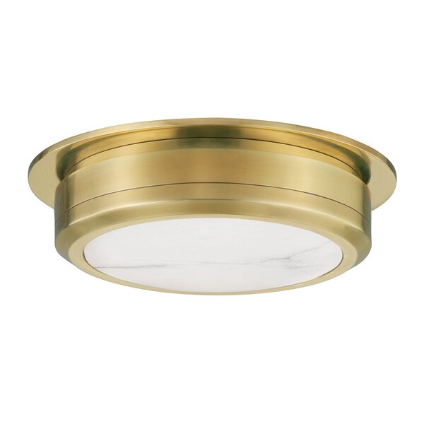 Hudson Valley Lighting Greenport 1 Light Flush Mount 14 In. Aged Brass 8014-AGB - main