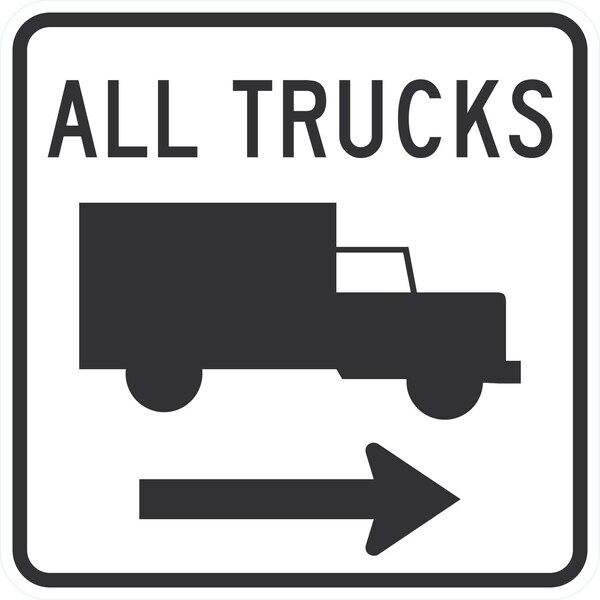 Lyle All Trucks (w/ Graphic and Right Arrow), 24x24, Engineer Grade, White G-13635-EG_24x24 - main