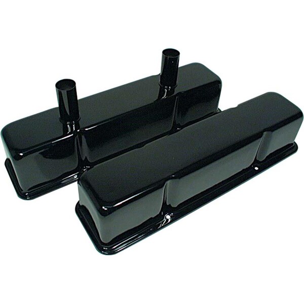 Powerhouse Steel Valve Covers with Tubes for Small Block Chevy - Black PO3631666 - main